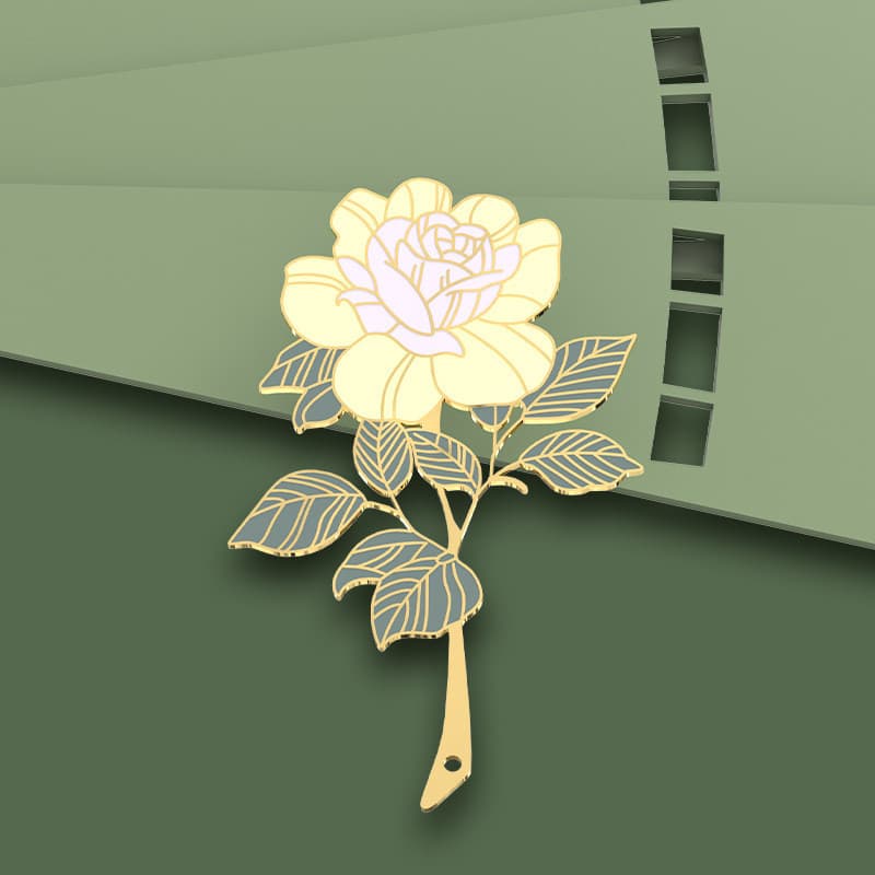Flores Elegantes Em Forma De Metal Oco Marcador Estudante Mini Livro Página Pasta