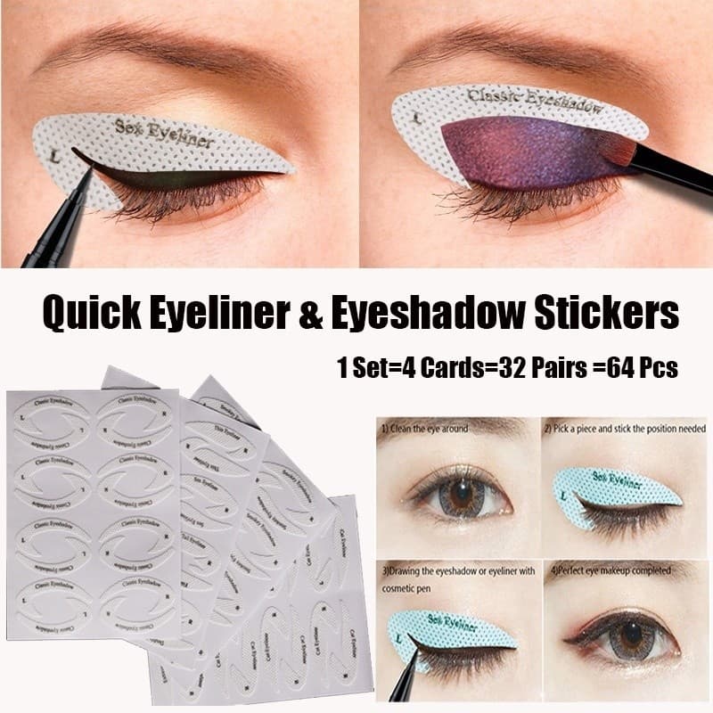 4 Folhas/Conjunto Útil Estênceis De Maquiagem Para Os Olhos Adesivos Femininos Cosméticos Delineador Rápido 4 Modelos So