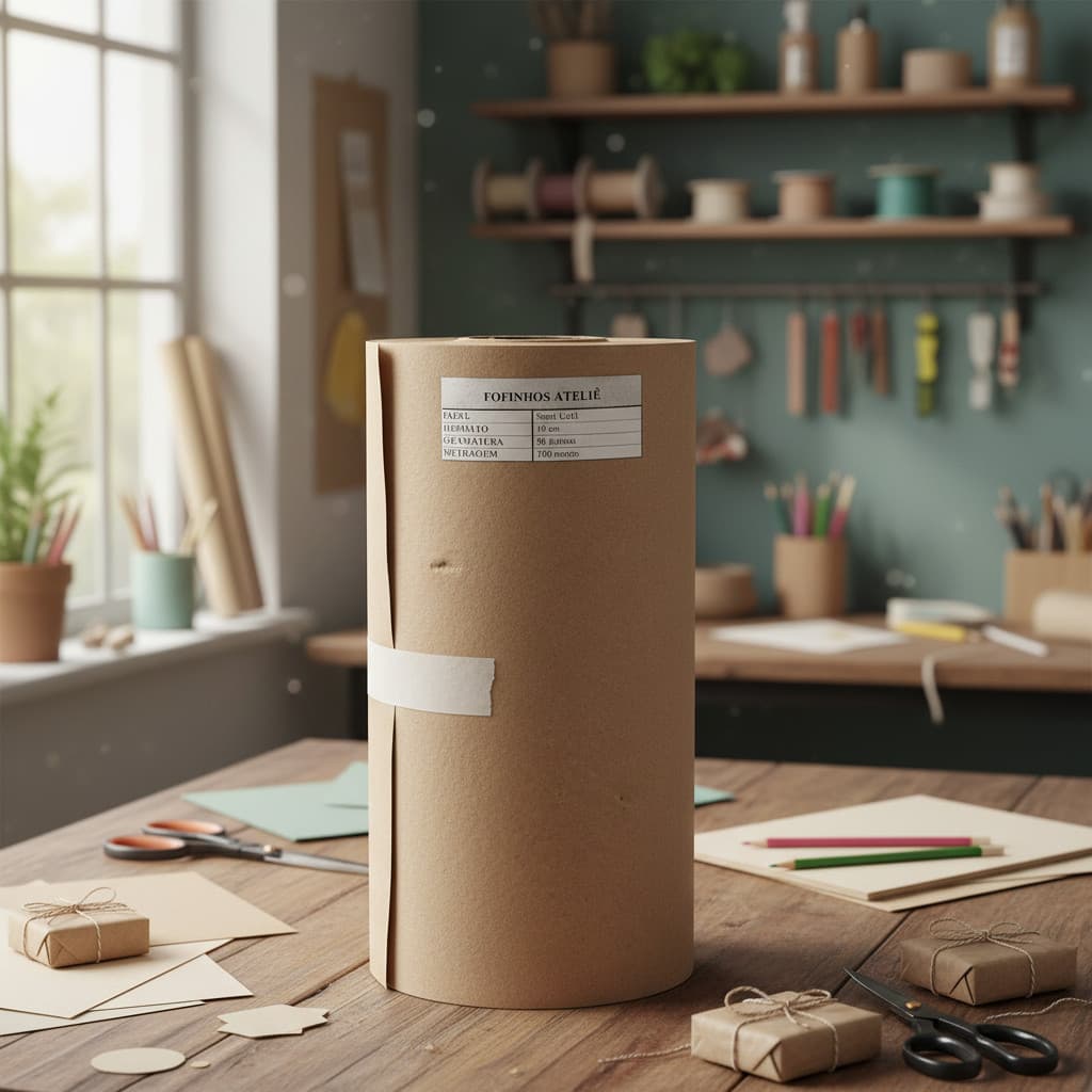 Papel Semi Kraft 80g/m2 Bobina 30cm X 100mts - Papelaria Artesanato