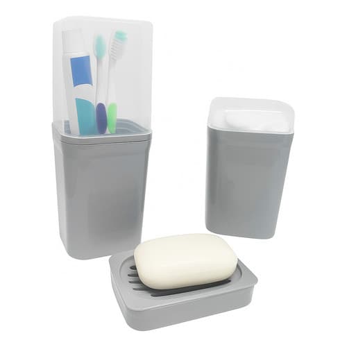 Kit Higiene Infantil Porta Escova Saboneteira Porta Cotonete