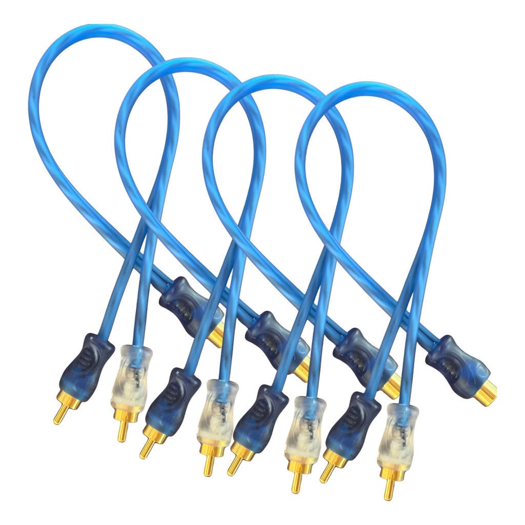 Kit 4 Cabo Y Blindado Rca 2 Machos 1 Femea Som Automotivo