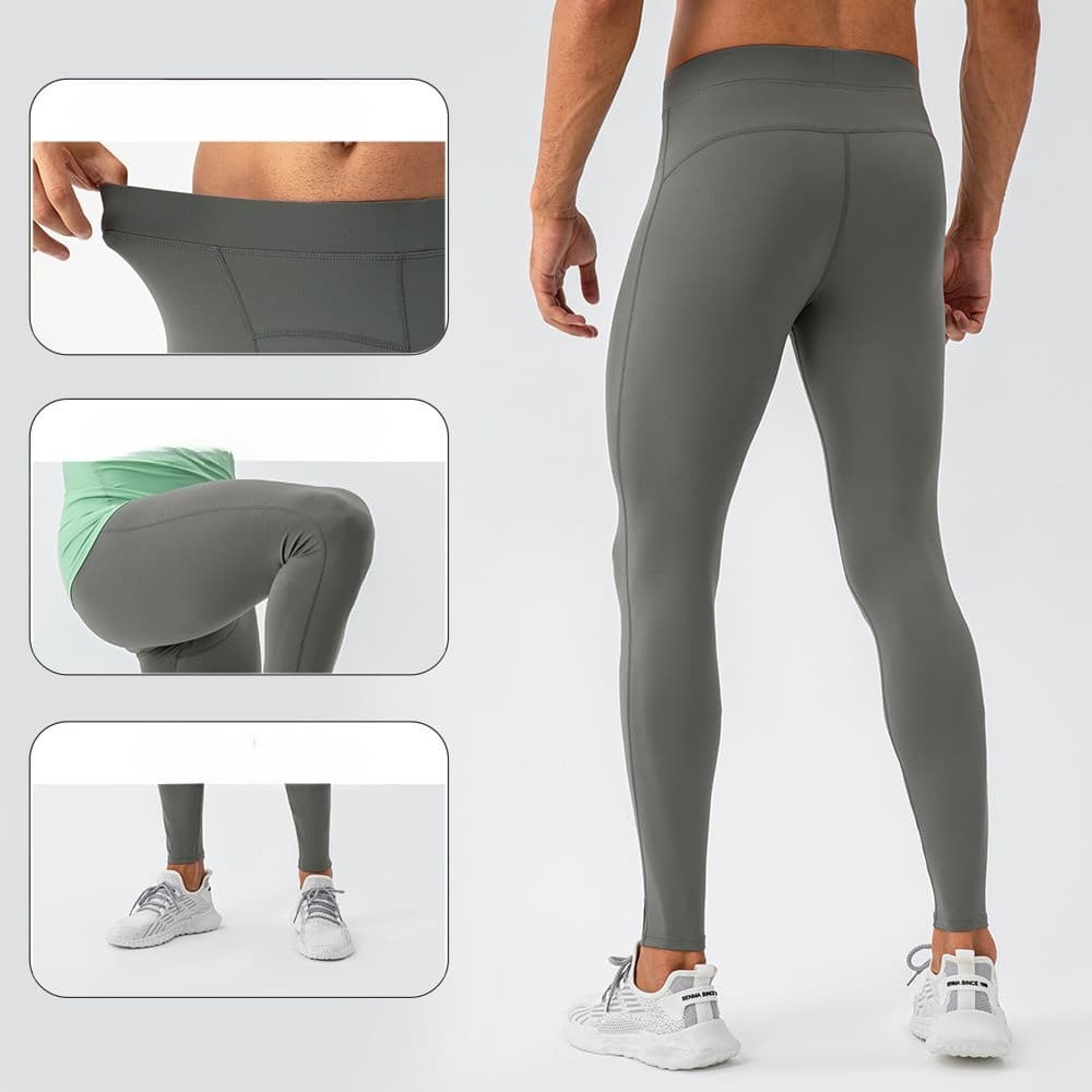 Calças De Compressão De Secagem Rápida Masculinas Collants Leggings Esportes Camada Base Correndo De Treino Atlético