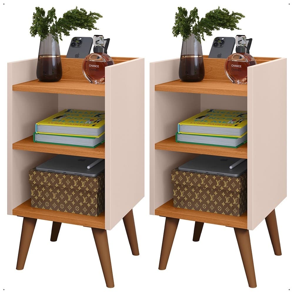 Kit 2 Bidê Mesa de Cabeceira Max Apoio Com Nicho Porta Itens Elegante - MÓVEIS UP