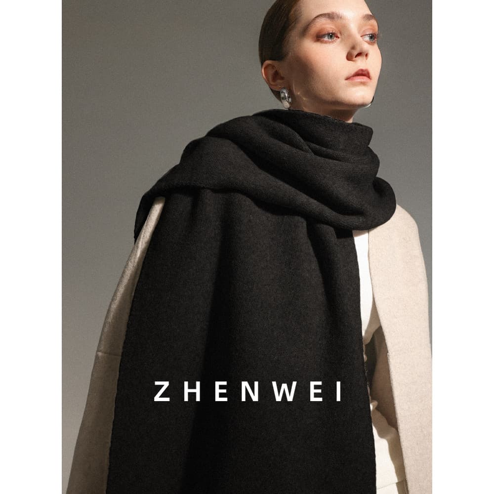 Extra largo longo cachecol xale feminino inverno dupla utilização preto 2025 novo estilo de malha grosso cachecol exteri