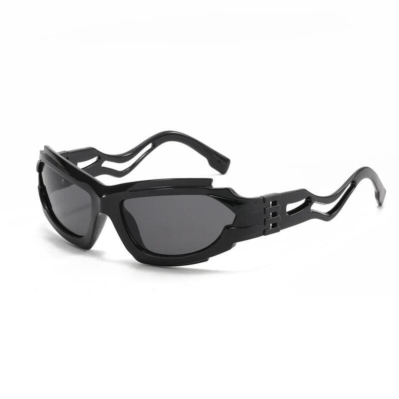 Óculos de Sol Punk de Ciclismo com Design Oco em Forma de S