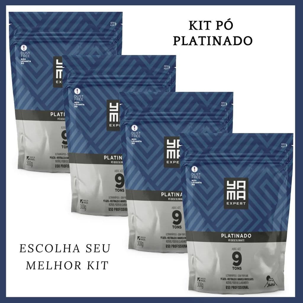 Pó Descolorante Platinado Profissional 300g – Clareia Até 9 Tons | Escolha de 1 a 4 Unidades!