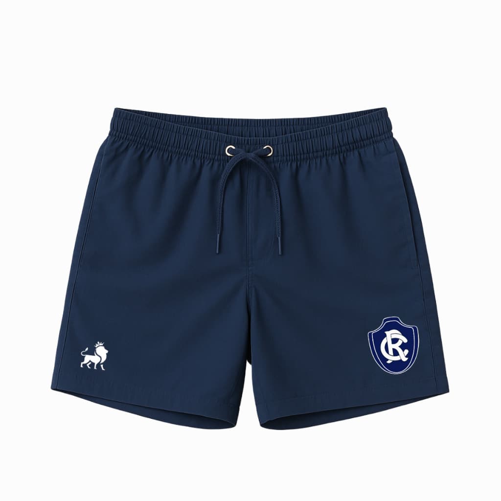 SHORT REMO LEÃO AZULINO FUTEBOL CORRIDA TACTEL ELASTANO ESPORTIVO DRY FIT REMOÇADA