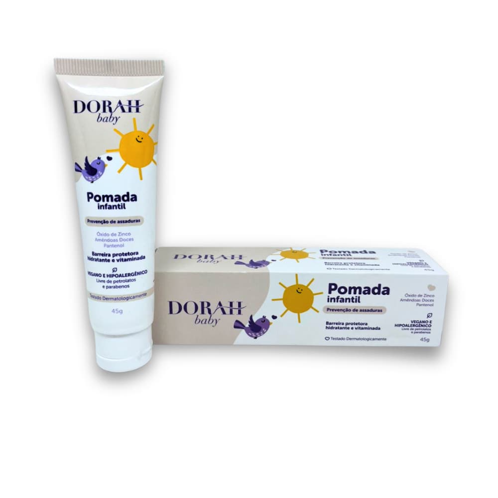 Pomada para Assaduras Dorah Baby 45g – Óxido de Zinco + Amêndoas Doces + Pantenol