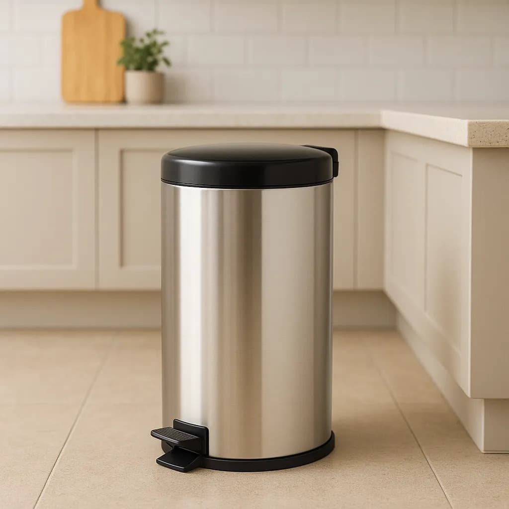 Lixeira Inox 20l Pedal Tampa Anti-odor Cozinha Banheiro Preta