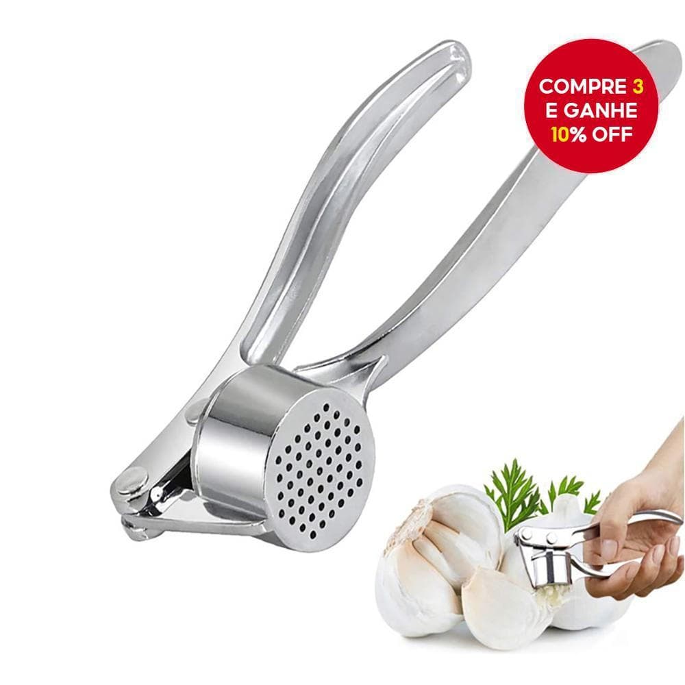 Prensa De Alho Profissional Em Aço Inoxidável , Braçadeira manual , Descascador , Espremedor