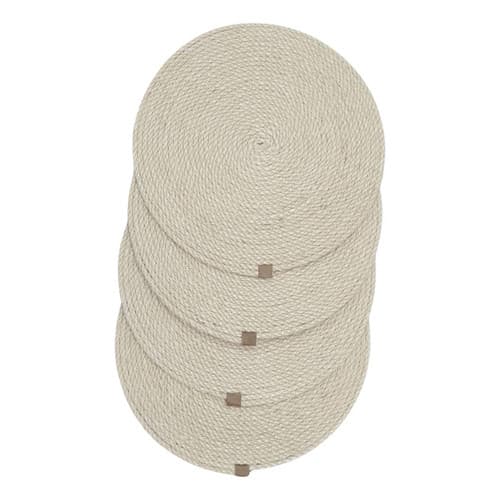 Sousplat Redondo Jogo Americano Sisal Natural 4 Und 36x36cm Liso Natural