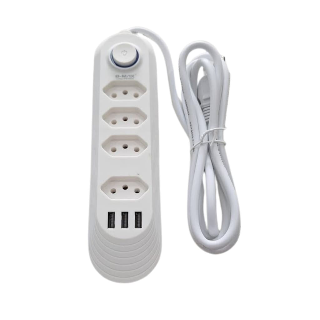 Filtro de Linha Bmax com carregador Usb Rapido com fio grande e reforçado