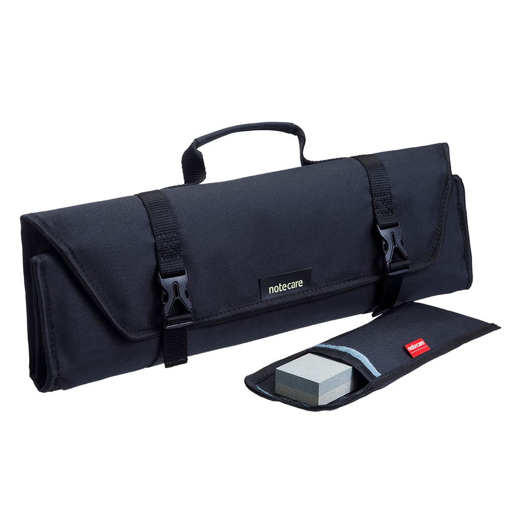 Estojo Notecare Porta Facas Knifepro Chef para 9 facas e Chaira + Estojo para pedra de afiar - Chef Churrasco Sushiman