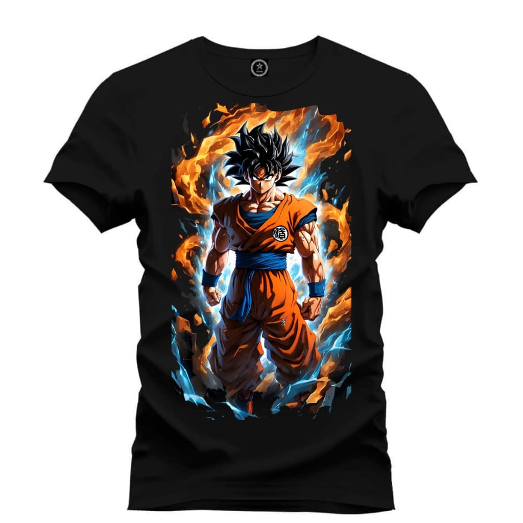 Camiseta Algodão Linha Premium Camisa Goku Varias Cores