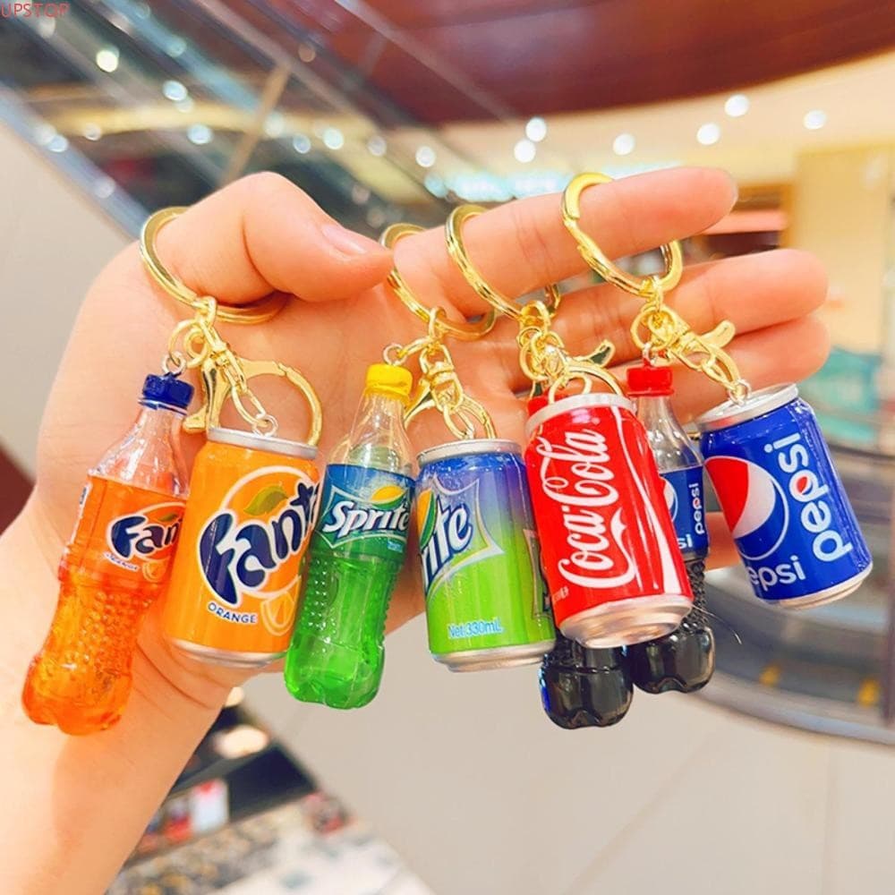 Chaveiro UPSTOP , Bebida Sprite Pode Simulação De Garrafa De Coca-Cola De Casal , Pingente De Desenho Animado De Joias C