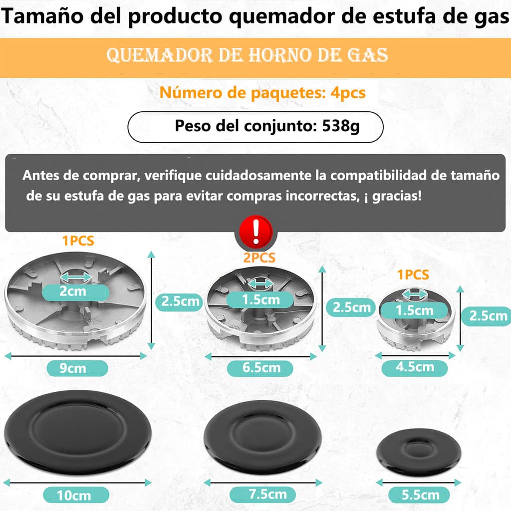 Compatível com Brastemp Eva Fog o Burner + Spalhador Kit 4 Tampa do fogão a gás, 1 grande, 2 médios e 1 pequeno