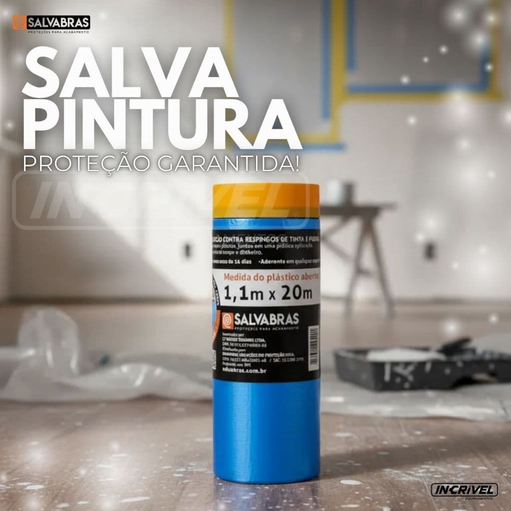 Proteção Filme Salva Pintura Rolo 1,10mx20m Paredes Moveis Contra Pintura Acrílica Tinta Verniz latex