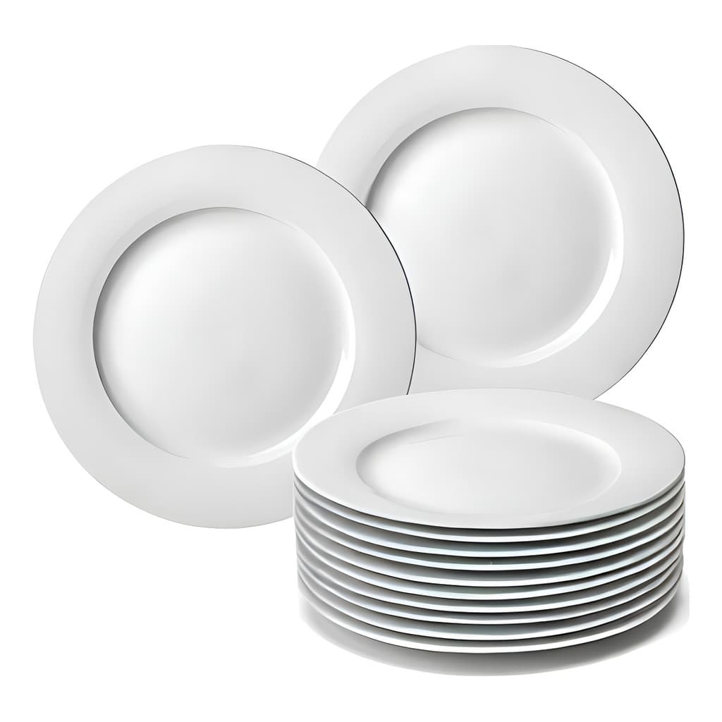 Kit Até 50 Pratos Rasos 28cm Leve Resistente Branco Melamina Lisa Refeição Churrasco Festa