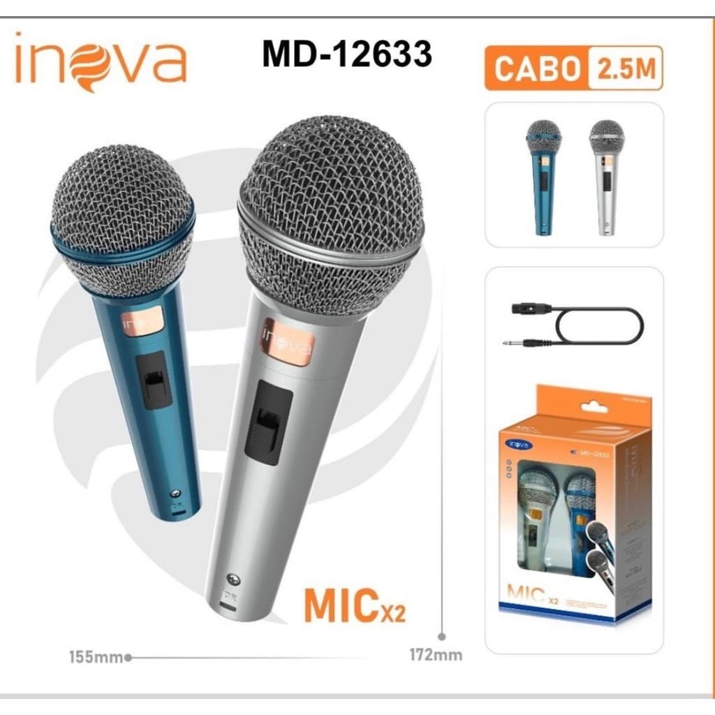 Kit2 Com 2microfones Para Paleestras Cantras Cantar Karaoke  inova