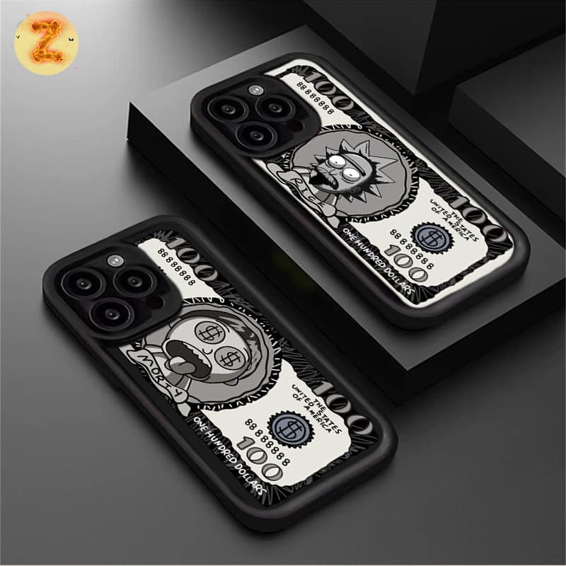 Capa Para iPhone 17 16 15 14 13 12 11 Pro Max Plus Air XR Anti Queda Silicone Dólar Rick Softcase ZBCase