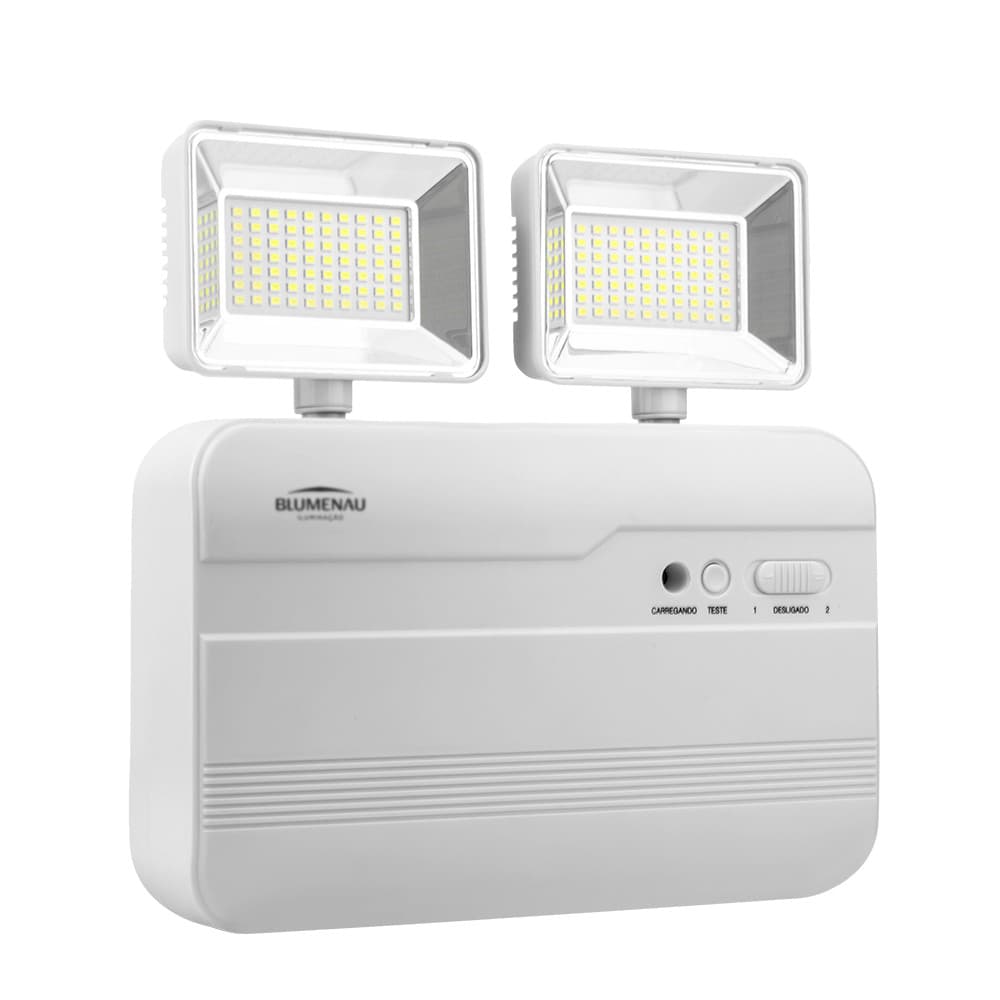Luminaria de Emergencia LED 2 Farois 18W 3000lm ABS 220mm Sob Bivolt 6.500K - Branco - (40013024)