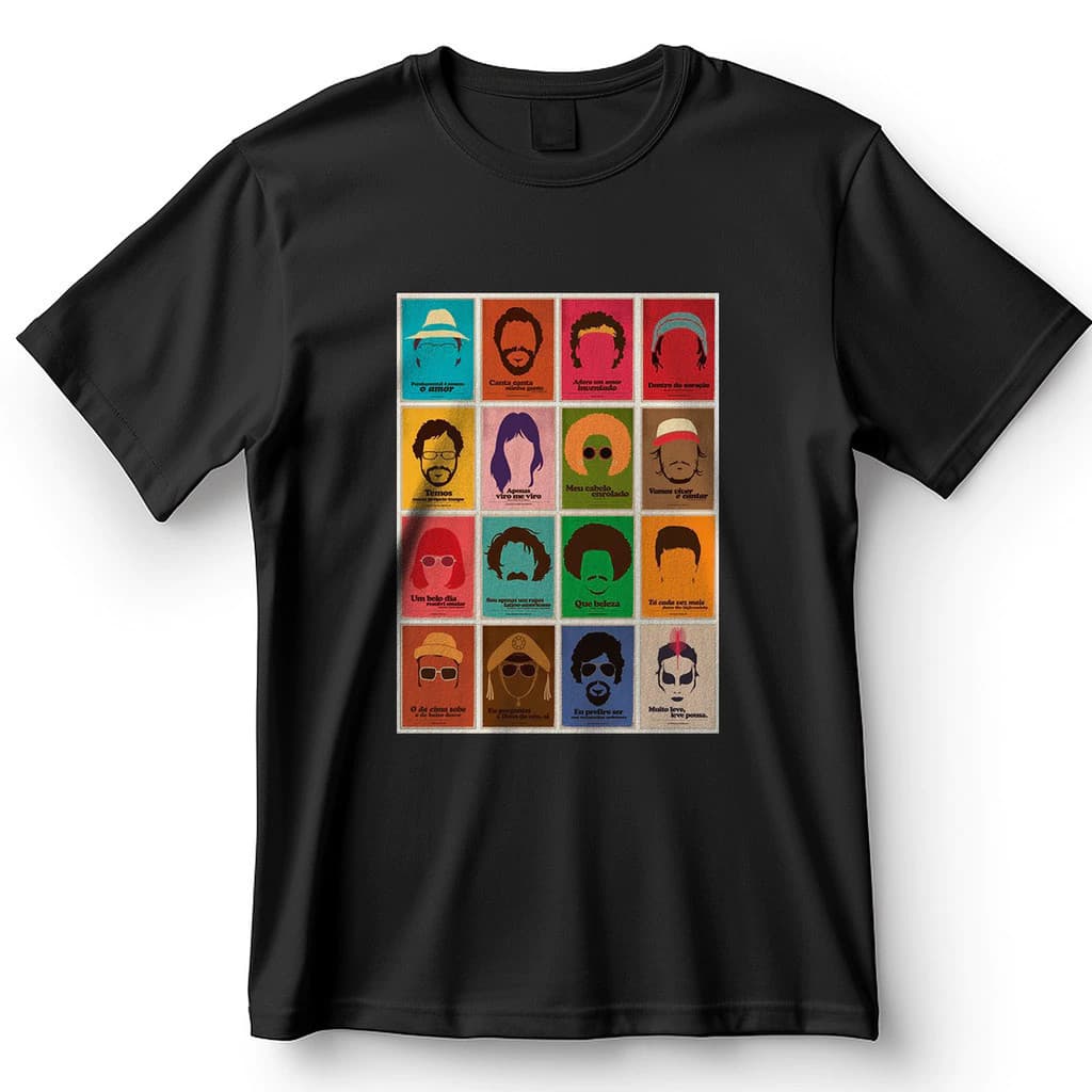 Camiseta Cartazes Frases Ícones Música Popular Brasileira Camisa MPB 100% Algodão