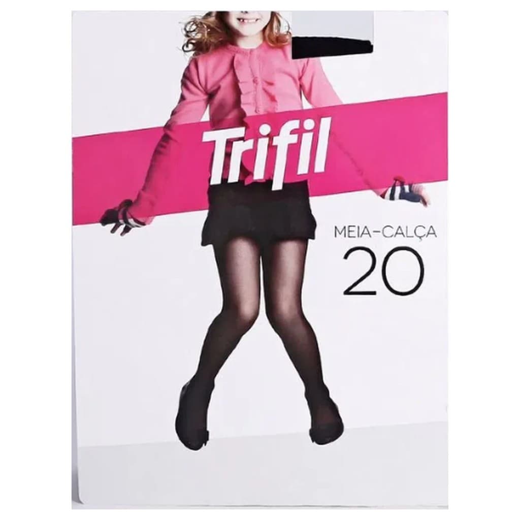 KIT 3 MEIA CALÇA INFANTIL FIO 20 TRIFIL BÁSICA TRANSPARENTE