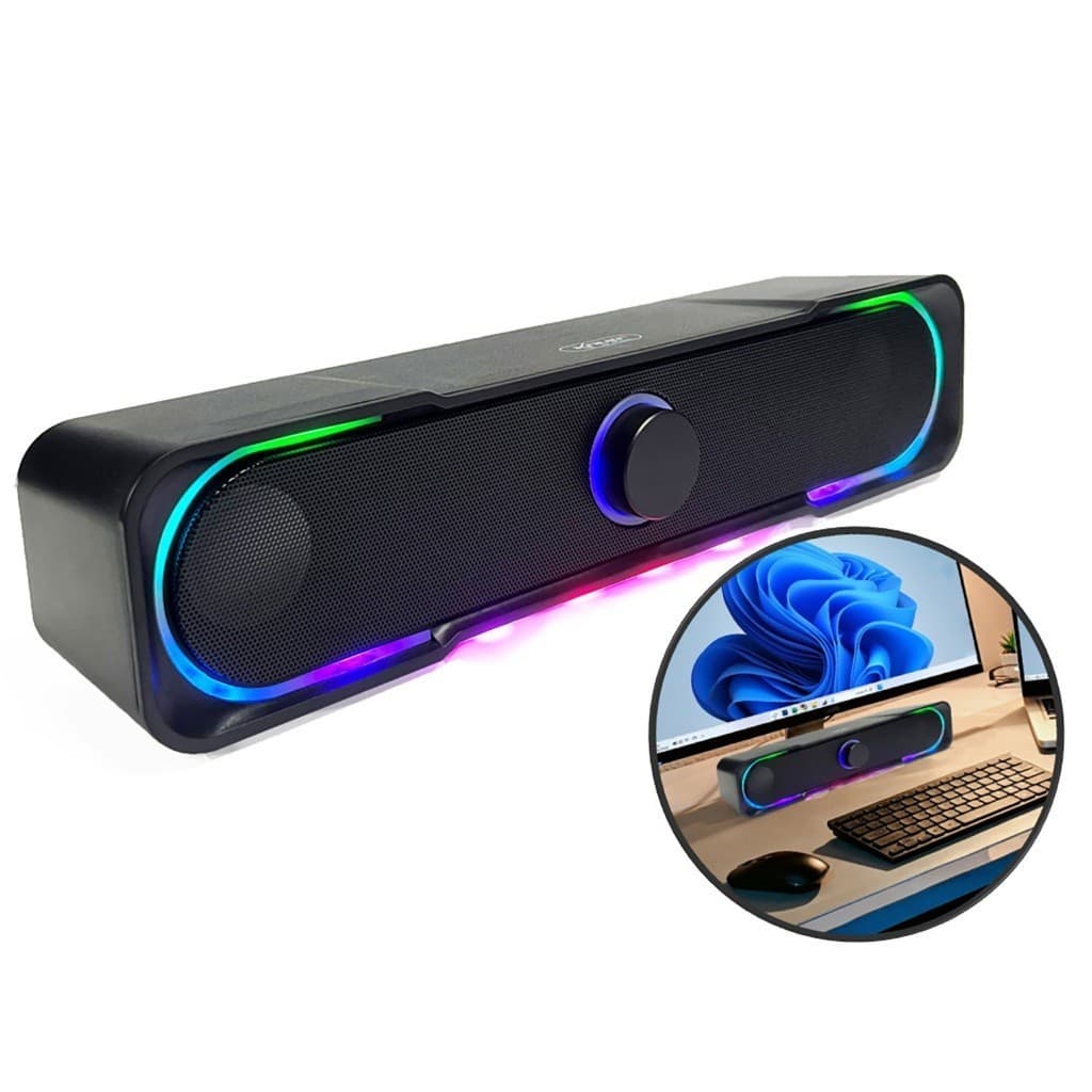 Caixa Som Caixinha Pc Computador Notebook Potente LED RGB P2