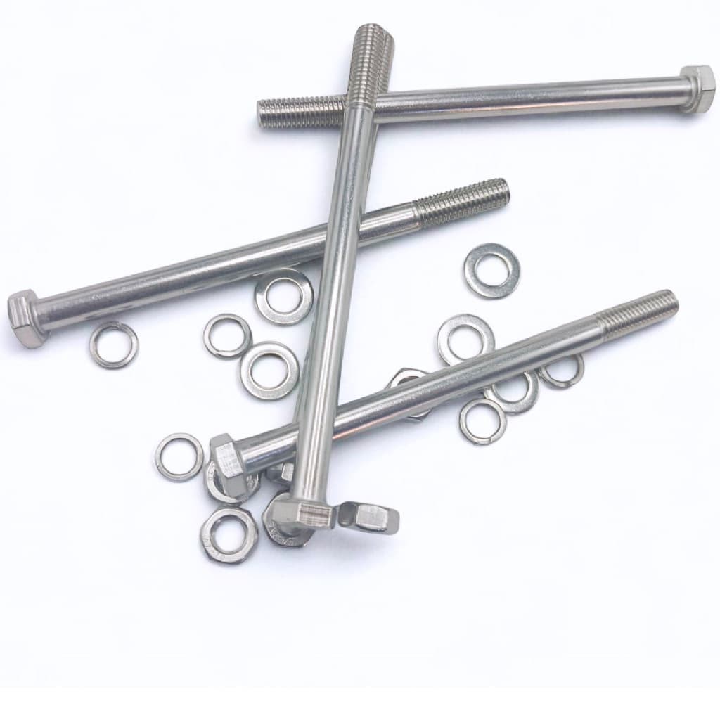 KIT 5 PARAFUSOS MEIA ROSCA PARCIAL SEXTAVADO INOX M10*120MM