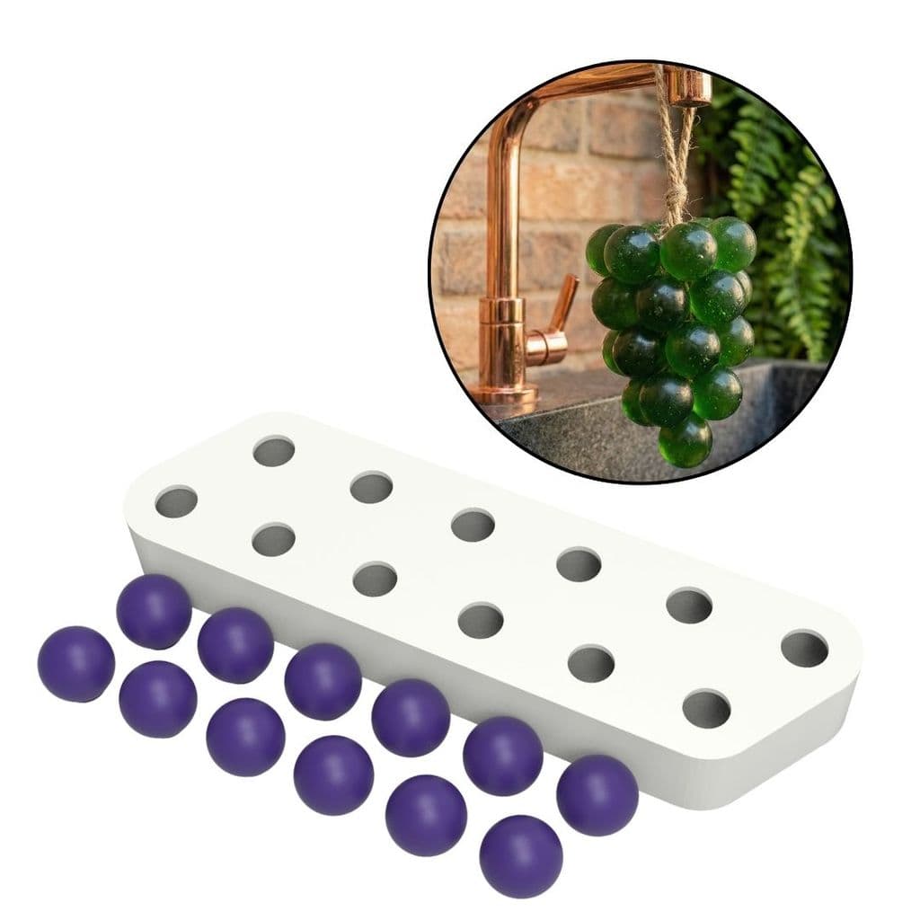 Forma de Silicone 12 Uvas para Artesanato DIY com Biscuit Sabonete Vela Resina Gesso Cera