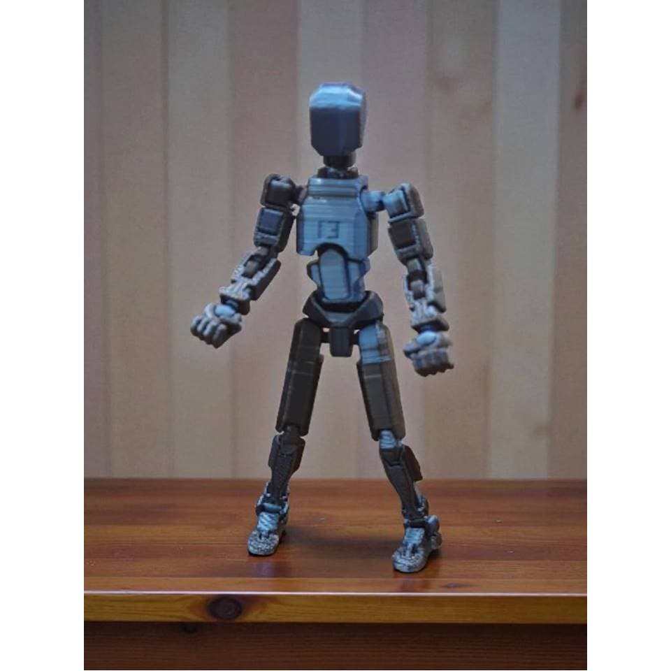 Impressão Em 3D Cor Lançamento Ação Figura Dummy 13 Boneco Montagem com 14 CM Brinquedos Articulado AZUL - PRETO