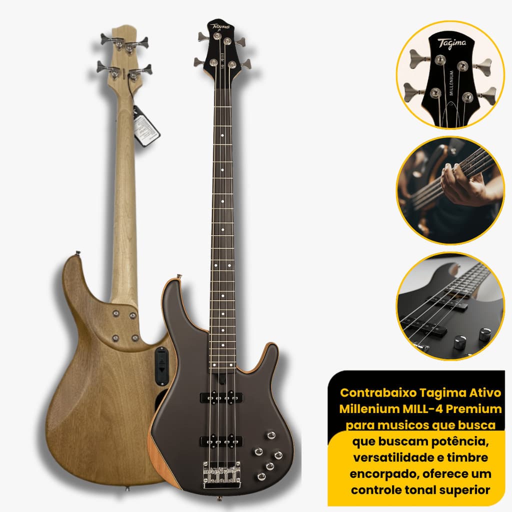 Contra Baixo Ativo Tagima 4 Cordas Milleniun Mill-4 Premium