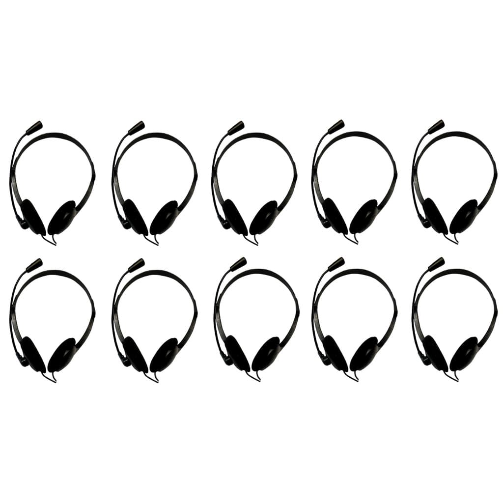 Kit com 10 Headsets Office Usb Adaptador Usb-C Preto Bright