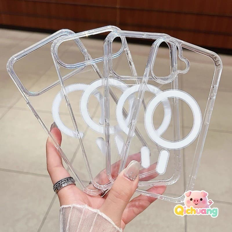 Capa De Telefone Magnética Transparente Para Realme GT7 GT7T GT6 GT6T GT5 GT3 240W GT2 GT Neo 7 7X 6 5 SE 3T 2 2T Master