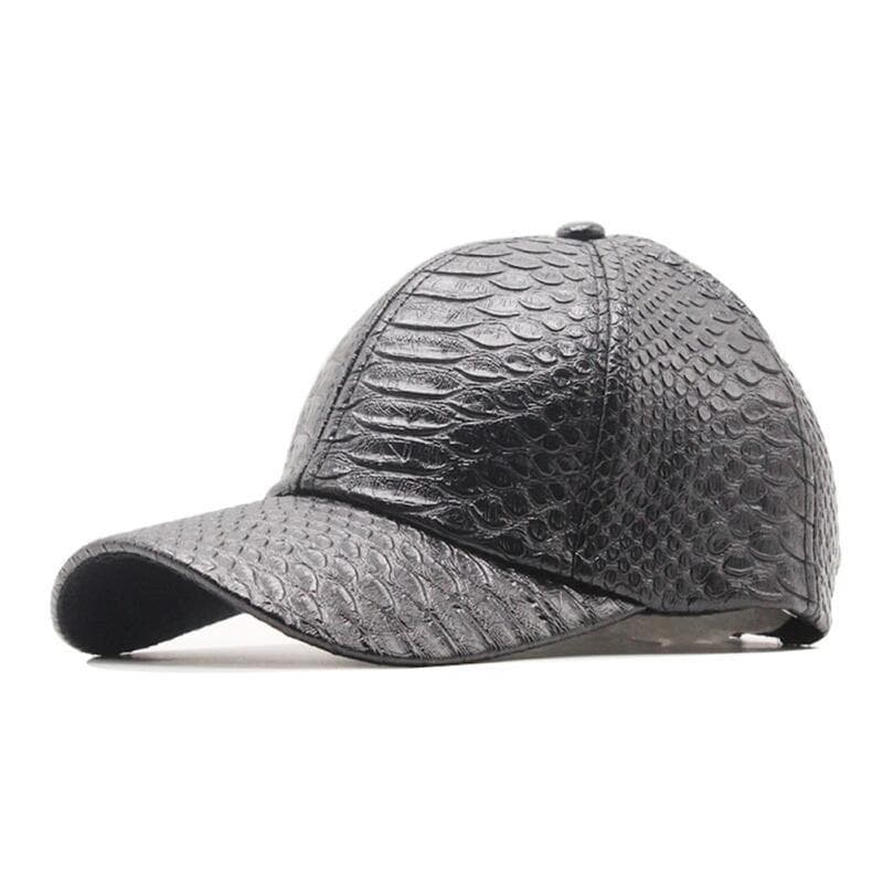 Boné de Beisebol Casual em Couro PU para Homens, Boné de Couro para Uso Externo, Boné Masculino Estampado, Boné Trucker