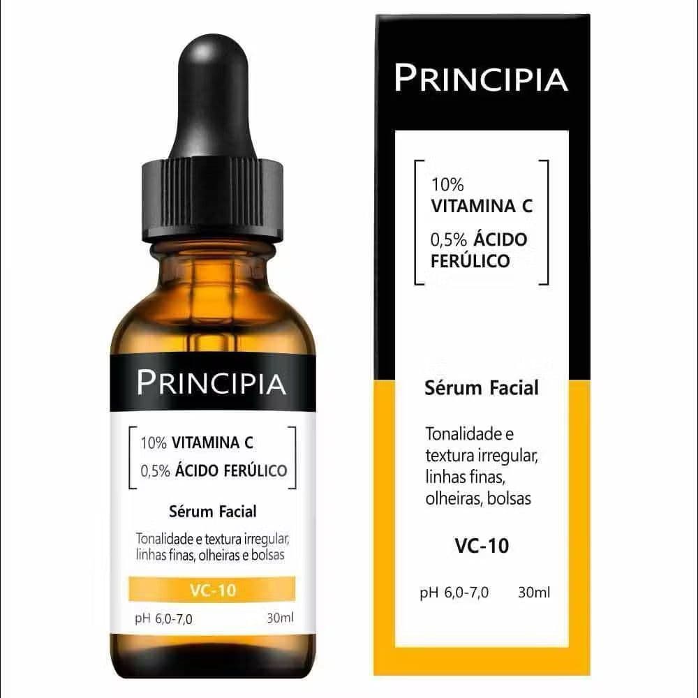 Principia Vitamina C - Sérum com 10% de Vitamina C e 0,5% de Ácido Ferúlico com alta eficácia contra linhas