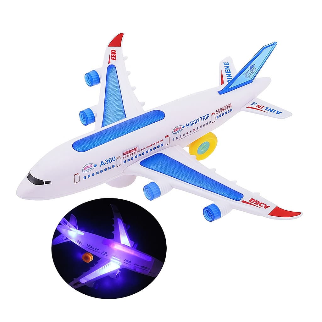 Avião Airbus A380 Avião De Brinquedo Bate E Volta Luz E Som