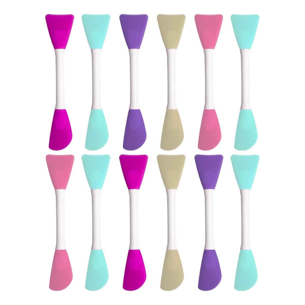 Kit com 2 Espátulas Dupla Silicone Aplicação Máscara Argila Skincare