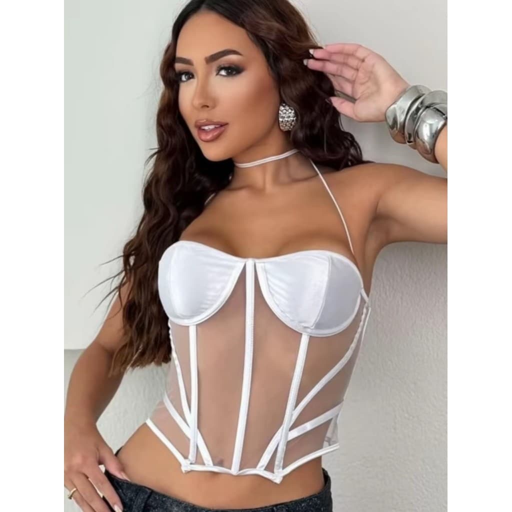 corselet feminino  corselet preto  corselet tendência,corselet moderno  top feminino noite  corselet transparente