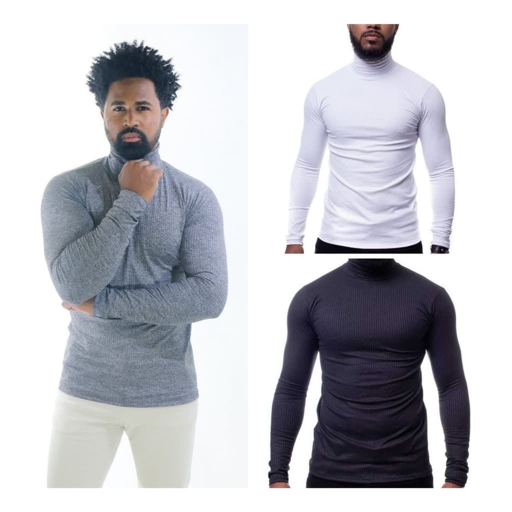 Kit Três Cacharrel Masculina Camiseta Manga Longa  Canelada