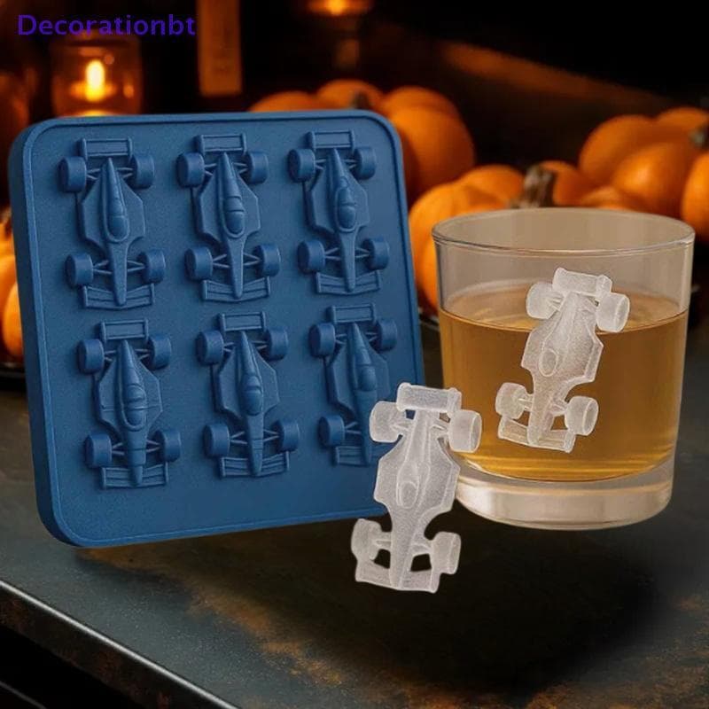 Decorationbt Molde De Gelo Para Carro De Corrida , 6 Cavidades , Silicone , Gelatina , 3d Bandeja , Ferramenta De Cozime
