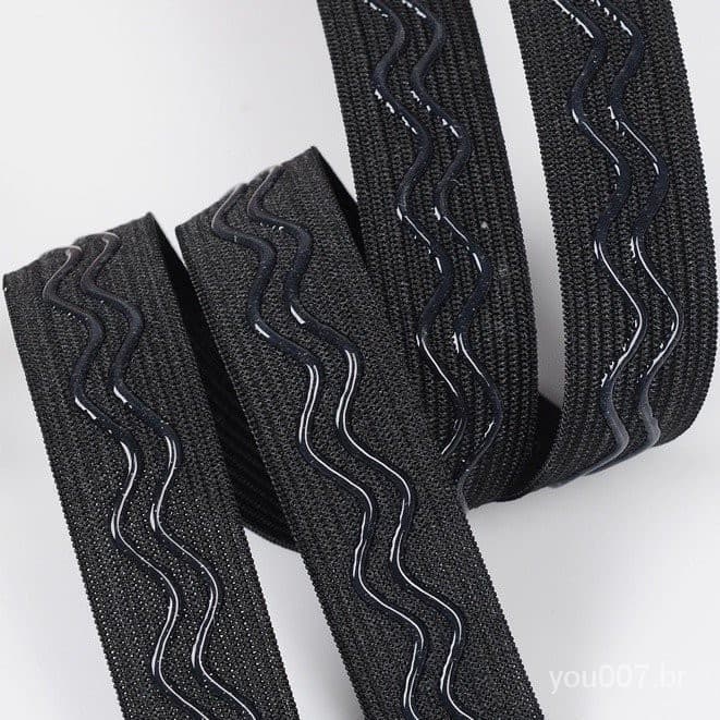 10 metros/Roll Vestuário Acessórios 2.5 cm Elastic Silicone Wave Crochet Elastic