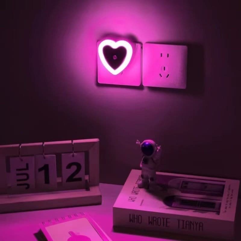 Lindo Rosa-Roxo ~ Romântico Economia De Energia Controle De Luz Noturna Quarto Lâmpada De Cabeceira Casais De Dormir .