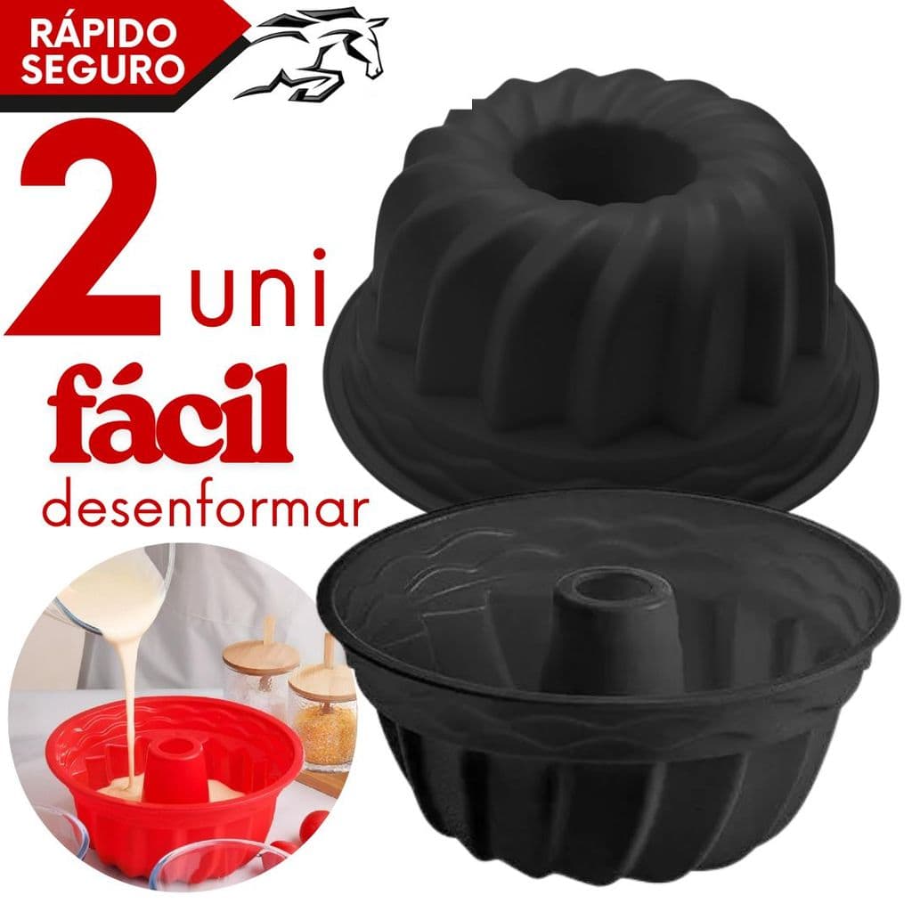 Forma Assadeira de Silicone para Pudim Bolo Manjar Redonda com Buraco Facil Desenformar