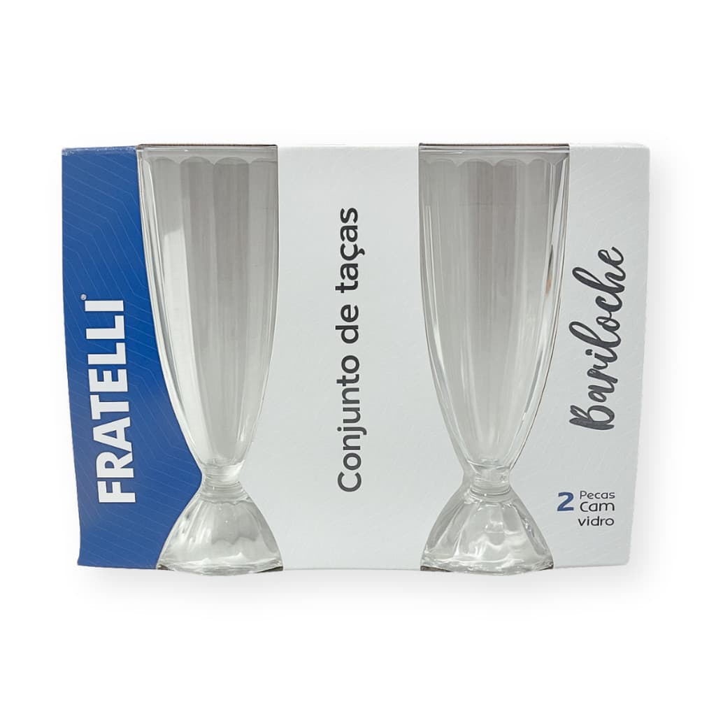 Jogo de Taças de Vidro Milkshake Sobremesas 2 Peças 340ml