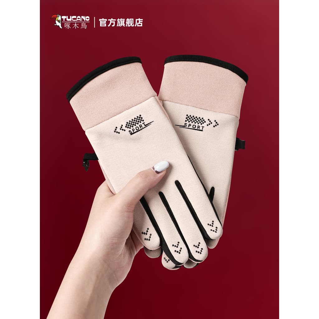 Woodpecker 2026 inverno luvas de ciclismo feminino ao ar livre à prova de frio quente antiderrapante forro de lã engross