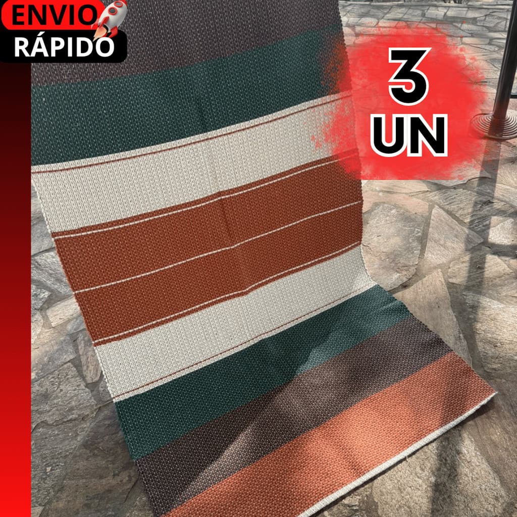 CONJUNTO TAPETES ANTIDERRAPANTE SUPER ABSORVENTE FEITOS À MÃO ARTESANAIS PARA QUARTO SALA E ENTRADA.