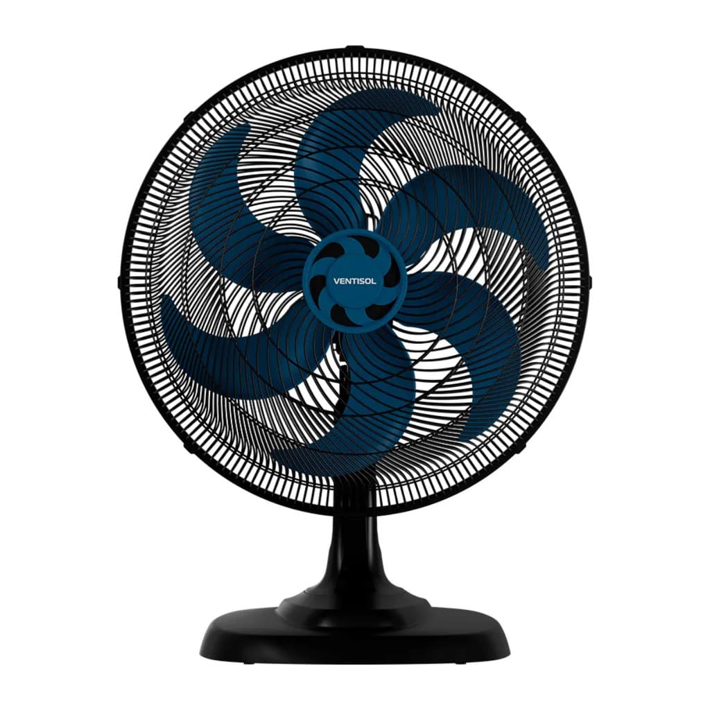 Ventilador Mesa Preto Azul Turbo 50cm 127 135w Ventisol