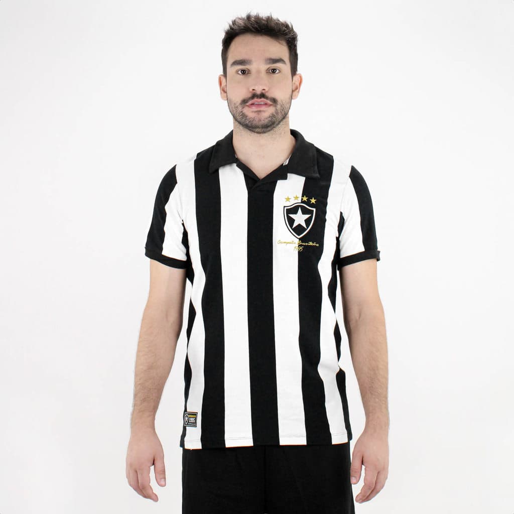 Camiseta de Time RetrôMania Botafogo Retrô 1995 Preto e Branco - Masculino