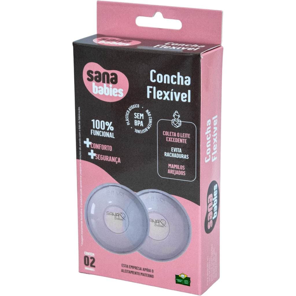 Kit com 2 Concha Flexível para Seios Amamentação Sana Babies